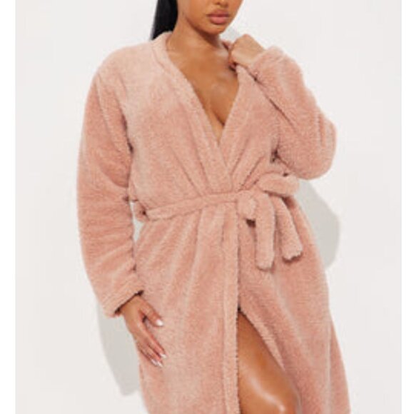 Staycation Slumbers Sherpa PJ Robe - Brown - Picture 1 of 1